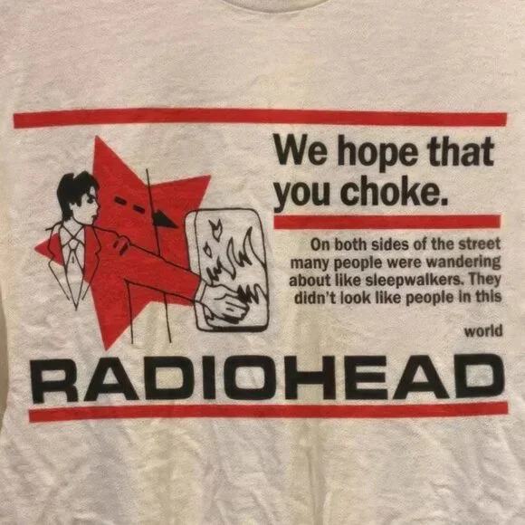 Vintage 90s Radiohead Band Rock Music Merch T-Shirt, Radiohead unisex tee shirt - Picture 3 of 4